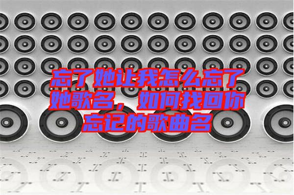 忘了她讓我怎么忘了她歌名，如何找回你忘記的歌曲名