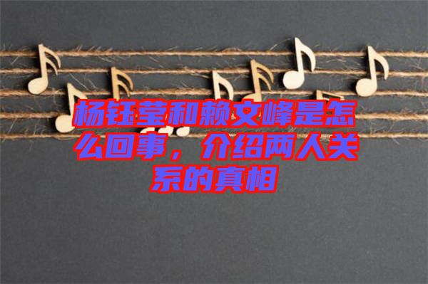 楊鈺瑩和賴文峰是怎么回事，介紹兩人關(guān)系的真相