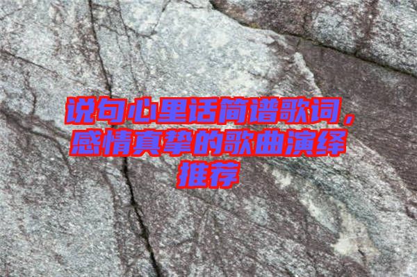 說句心里話簡譜歌詞，感情真摯的歌曲演繹推薦