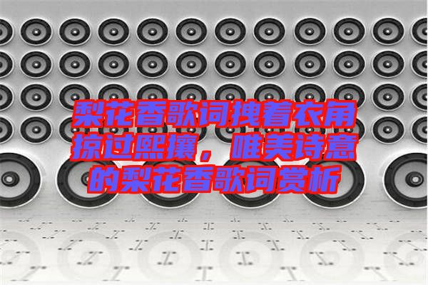 梨花香歌詞拽著衣角掠過熙攘，唯美詩意的梨花香歌詞賞析