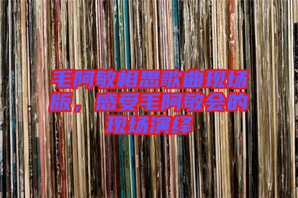 毛阿敏相思歌曲現(xiàn)場(chǎng)版，感受毛阿敏會(huì)的現(xiàn)場(chǎng)演繹