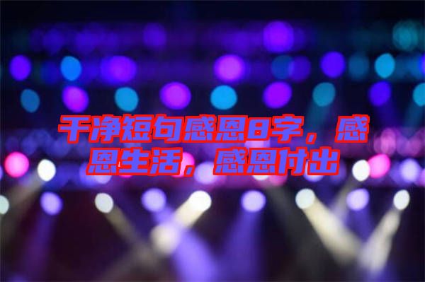 干凈短句感恩8字，感恩生活，感恩付出