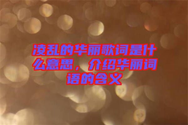 凌亂的華麗歌詞是什么意思，介紹華麗詞語的含義