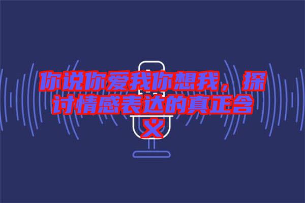 你說(shuō)你愛(ài)我你想我，探討情感表達(dá)的真正含義
