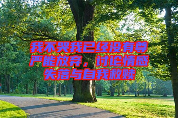 我不哭我已經(jīng)沒(méi)有尊嚴(yán)能放棄，討論情感失落與自我救贖