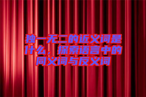 獨(dú)一無(wú)二的近義詞是什么，探索語(yǔ)言中的同義詞與反義詞