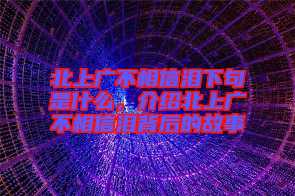 北上廣不相信淚下句是什么，介紹北上廣不相信淚背后的故事