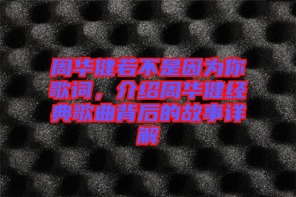 周華健若不是因為你歌詞，介紹周華健經(jīng)典歌曲背后的故事詳解