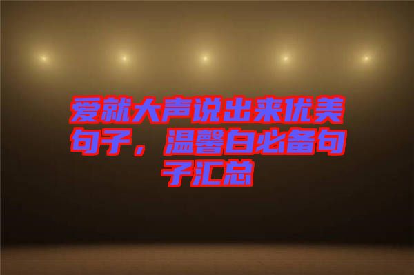 愛就大聲說出來優(yōu)美句子，溫馨白必備句子匯總