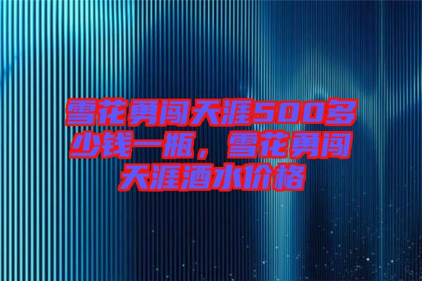 雪花勇闖天涯500多少錢(qián)一瓶，雪花勇闖天涯酒水價(jià)格