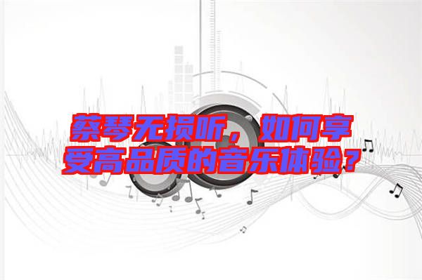 蔡琴無損聽，如何享受高品質(zhì)的音樂體驗？