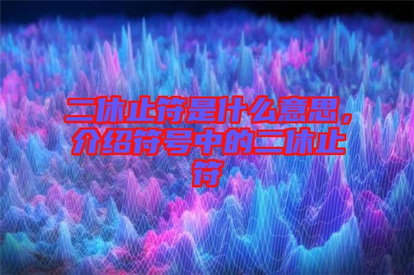 二休止符是什么意思，介紹符號中的二休止符