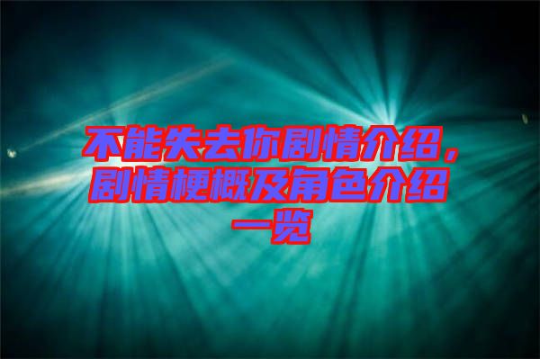 不能失去你劇情介紹，劇情梗概及角色介紹一覽