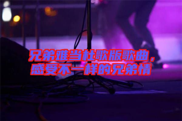 兄弟難當(dāng)杜歌版歌曲，感受不一樣的兄弟情