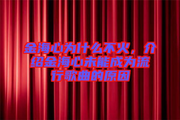 金海心為什么不火，介紹金海心未能成為流行歌曲的原因