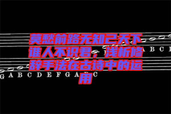 莫愁前路無知己天下誰人不識君，淺析修辭手法在古詩中的運用