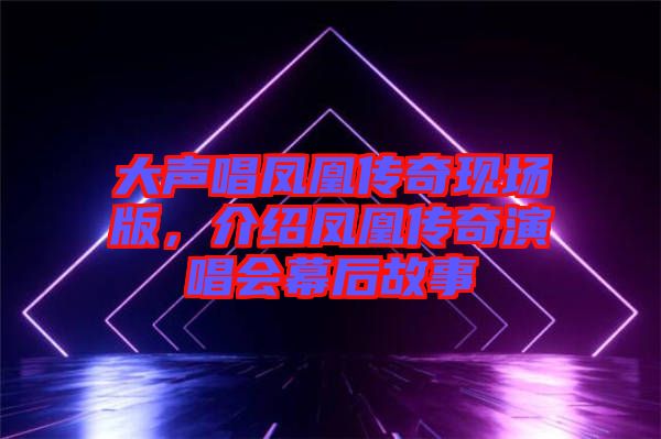 大聲唱鳳凰傳奇現(xiàn)場版，介紹鳳凰傳奇演唱會幕后故事