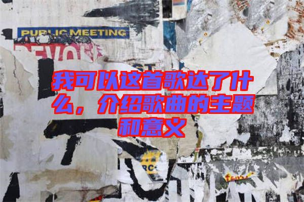 我可以這首歌達了什么，介紹歌曲的主題和意義