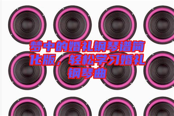 夢中的婚禮鋼琴譜簡化版，輕松學習婚禮鋼琴曲