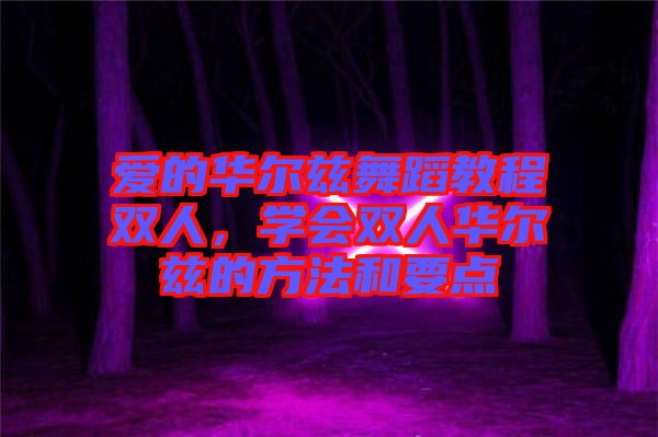 愛的華爾茲舞蹈教程雙人，學(xué)會雙人華爾茲的方法和要點