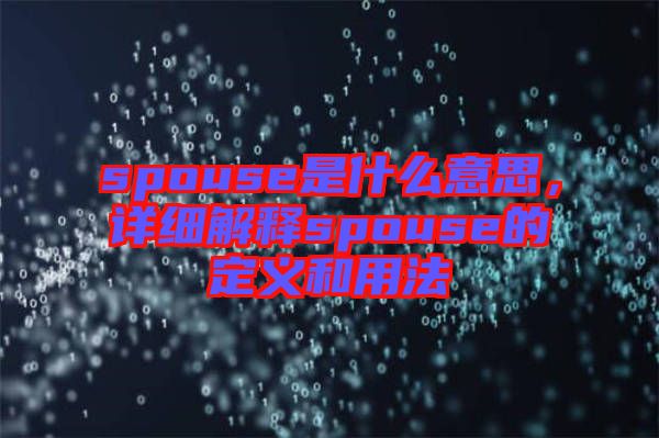 spouse是什么意思，詳細(xì)解釋spouse的定義和用法