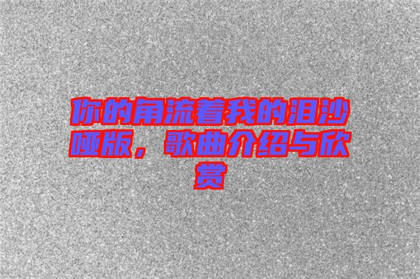 你的角流著我的淚沙啞版，歌曲介紹與欣賞