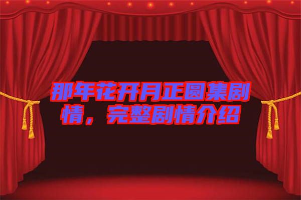 那年花開月正圓集劇情，完整劇情介紹
